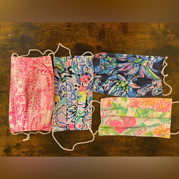 4 Lilly Pulitzer Masks. Could use for a quilt.🌸 - Picture 2 of 6